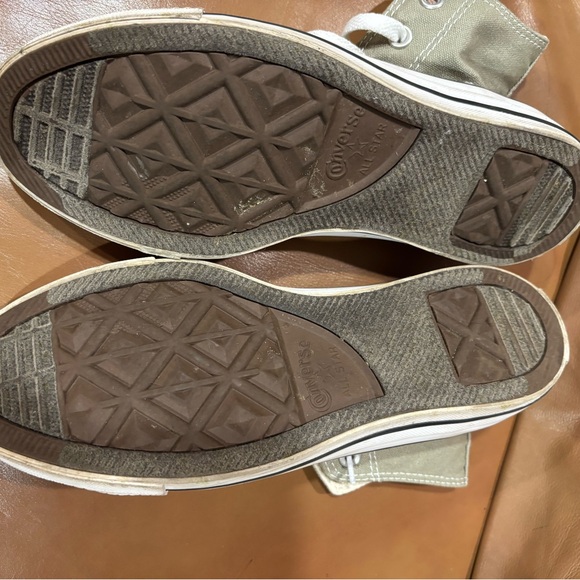 Converse High-Top Sneakers in Khaki with White Accents - Picture 3 of 5